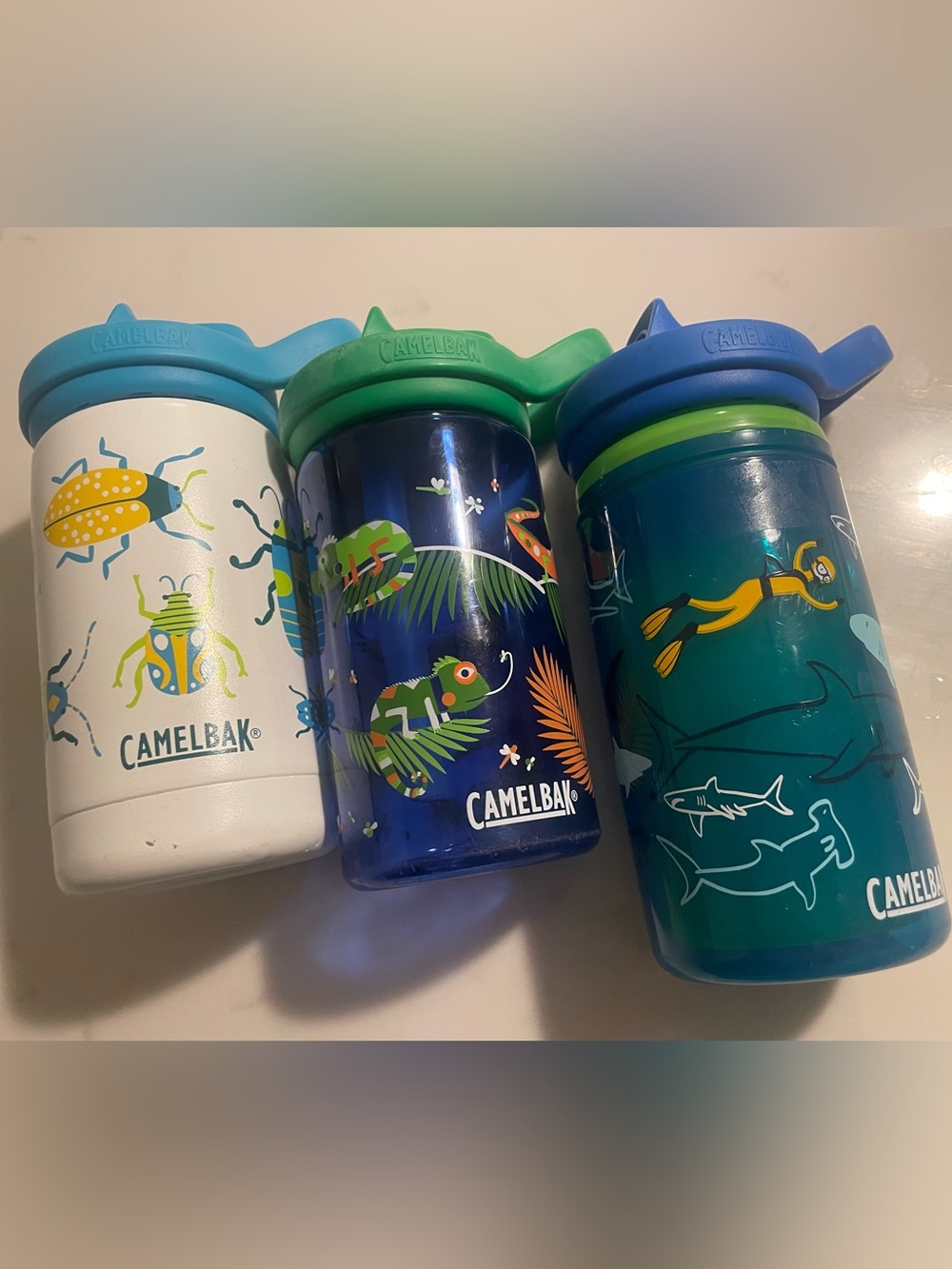 Three CamelBak Eddy+ Kids Water Bottles Straw Cup, 14oz